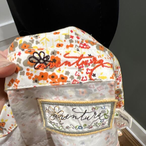 Aventura Organic Cotton Cream And Floral Medium Jacket Button Up - Picture 7 of 8